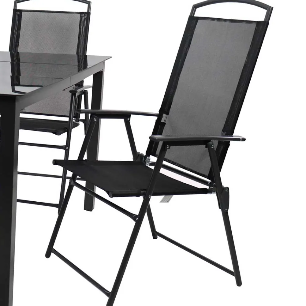 Wohnen Sitzgruppe<Gartentisch und Hochlehner Set - Kimbertas (fünfteilig)