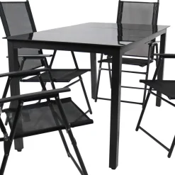 Wohnen Sitzgruppe<Gartentisch und Hochlehner Set - Kimbertas (fünfteilig)