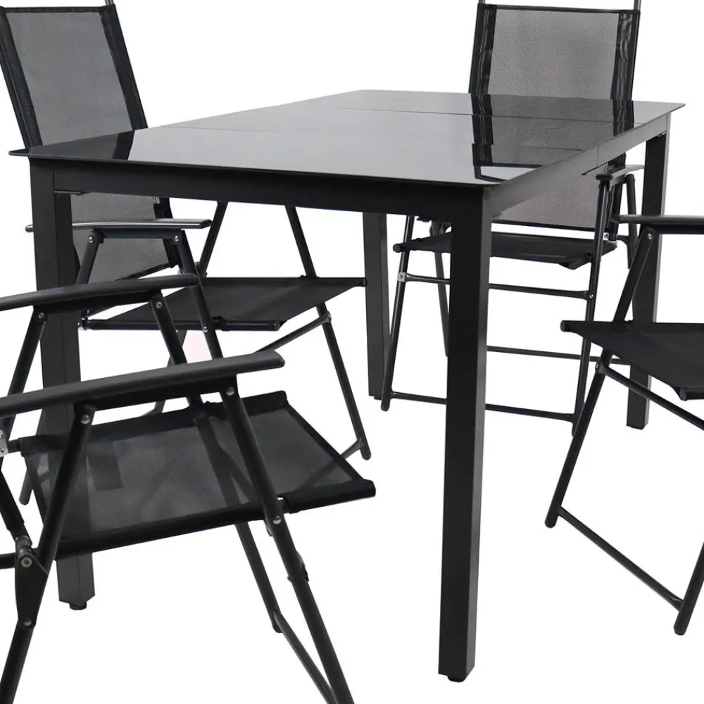 Wohnen Sitzgruppe<Gartentisch und Hochlehner Set - Kimbertas (fünfteilig)