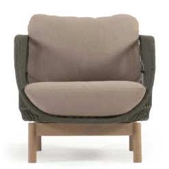 Wohnen Sessel<Geflecht Loungesessel in Dunkelgrün - Casimiro (2er Set)