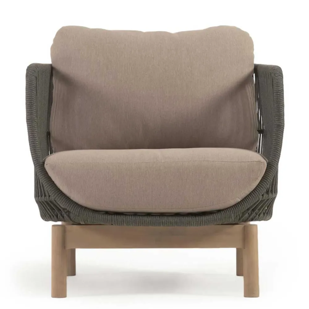 Wohnen Sessel<Geflecht Loungesessel in Dunkelgrün - Casimiro (2er Set)