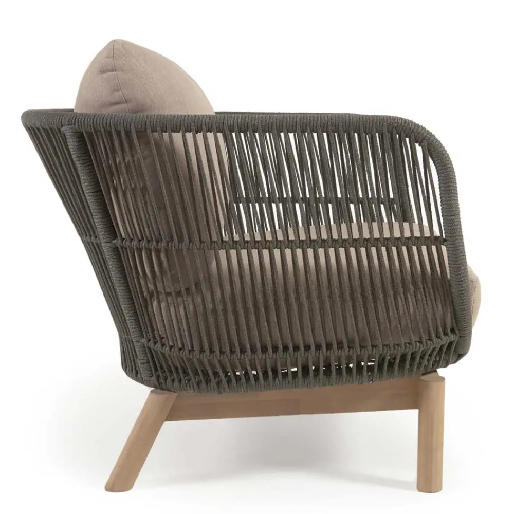 Wohnen Sessel<Geflecht Loungesessel in Dunkelgrün - Casimiro (2er Set)