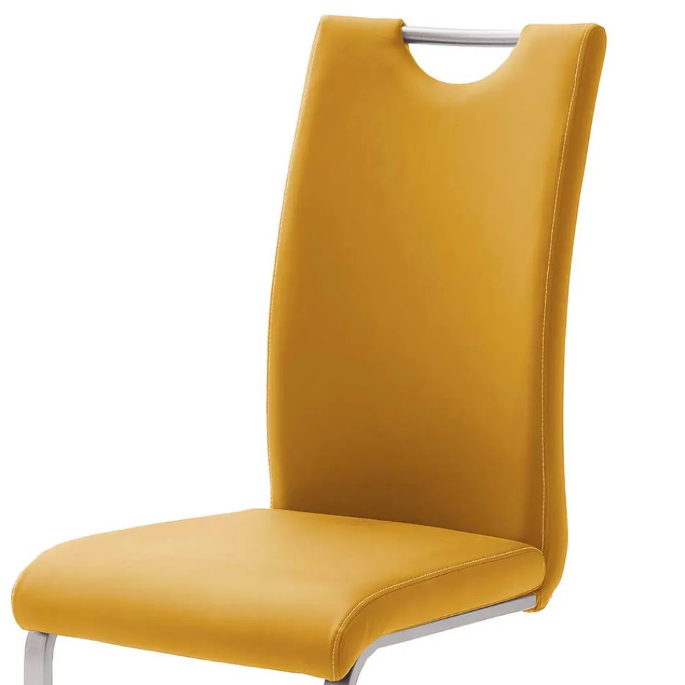 Wohnen Sessel|Stühle<Gelbe Stühle für Esszimmer Carismata als Freischwinger (4er Set)