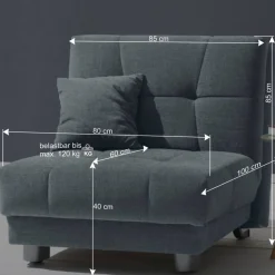 Wohnen Sofas<Gelber Schlafsessel mit Flachgewebe Bezug - Babsy