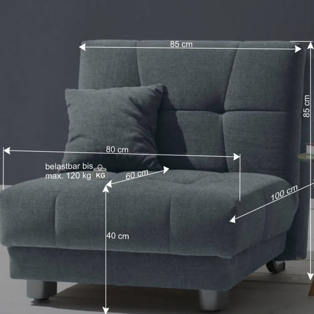 Wohnen Sofas<Gelber Schlafsessel mit Flachgewebe Bezug - Babsy