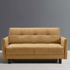 Wohnen Betten<Gelbes Schlafsofa mit Bettkasten - Racana