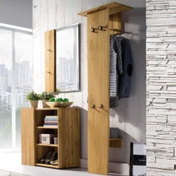Wohnen Garderoben<Geölte Holzgarderobe aus Eiche massiv - Avidora