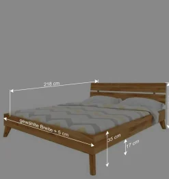 Wohnen Betten<Geöltes Holzbett in 210 cm Überlänge - Eavy I