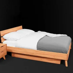Wohnen Betten<Geöltes Kernbuche Bett 210cm lang - Junola III