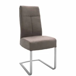 Wohnen Sessel<Gepolsterter Freischwinger Stuhl in Braun - Carpreras (2er Set)