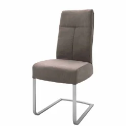Wohnen Sessel<Gepolsterter Freischwinger Stuhl in Braun - Carpreras (2er Set)