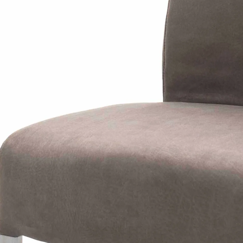 Wohnen Sessel<Gepolsterter Freischwinger Stuhl in Braun - Carpreras (2er Set)
