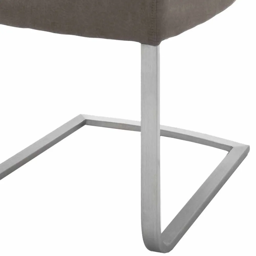 Wohnen Sessel<Gepolsterter Freischwinger Stuhl in Braun - Carpreras (2er Set)