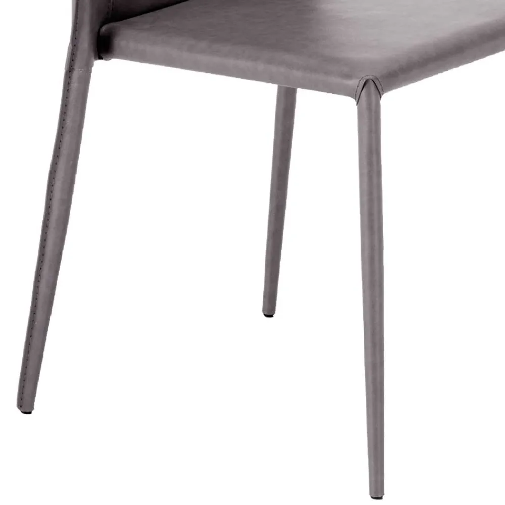 Wohnen Stühle<Gepolsterter Stuhl in Dunkelgrau - Baika (2er Set)
