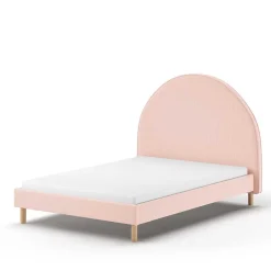 Wohnen Betten<Gepolstertes Bett mit Boucle Bezug in Rosa - Skylab