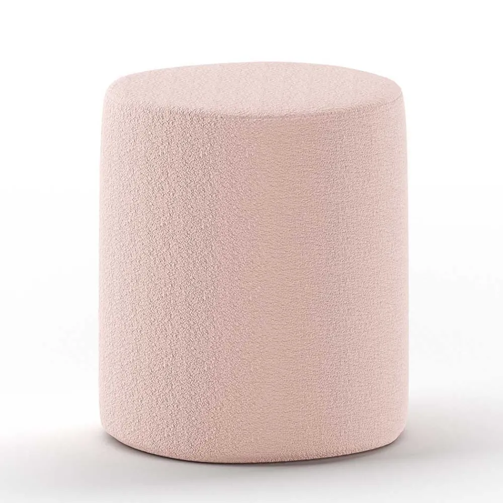 Wohnen Betten<Gepolstertes Bett mit Boucle Bezug in Rosa - Skylab