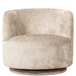 Wohnen Sessel<Gerundeter Chenille Wohnzimmersessel in Beige - Paryra