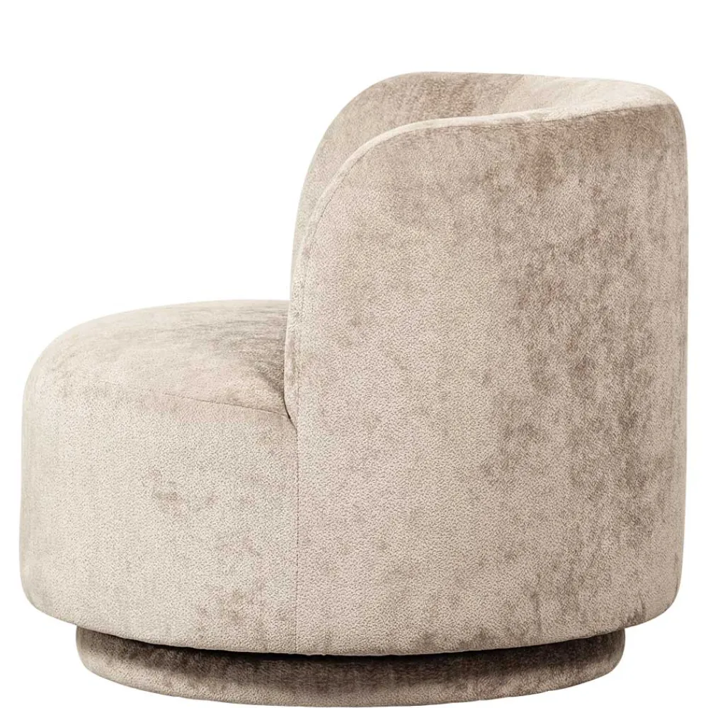 Wohnen Sessel<Gerundeter Chenille Wohnzimmersessel in Beige - Paryra