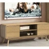 Wohnen Tv & Hifi-Möbel|Lowboards<Gerundetes Lowboard in Eiche Optik - Alcuam