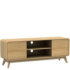 Wohnen Tv & Hifi-Möbel|Lowboards<Gerundetes Lowboard in Eiche Optik - Alcuam