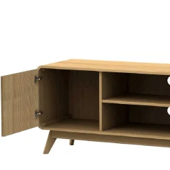 Wohnen Tv & Hifi-Möbel|Lowboards<Gerundetes Lowboard in Eiche Optik - Alcuam