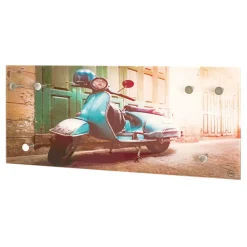 Wohnen Garderoben<Glas Garderobe mit Motorroller Fotodruck - Fleppos