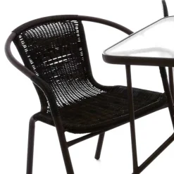 Wohnen Sitzgruppe<Glas Gartentisch & Tischsessel Set - Sylverta (fünfteilig)
