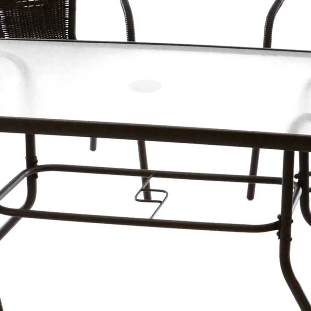 Wohnen Sitzgruppe<Glas Gartentisch & Tischsessel Set - Sylverta (fünfteilig)