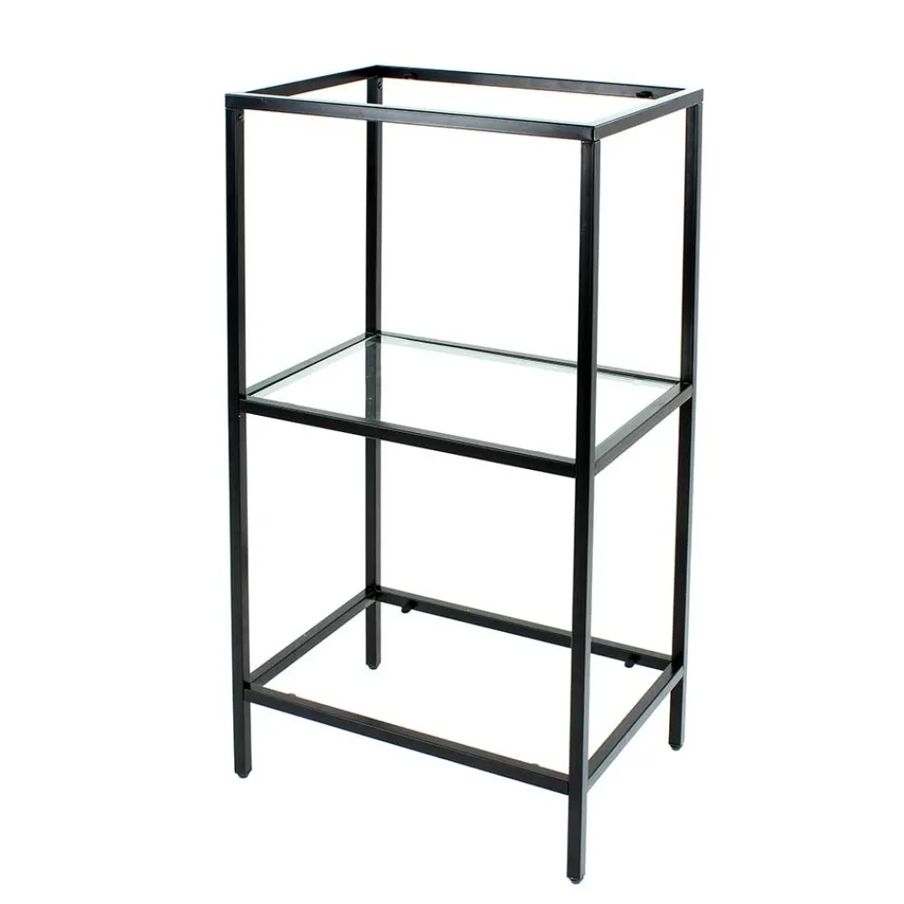 Wohnen Regale<Glas Regal mit Metallrahmen - Elegatos