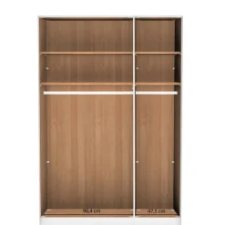 Wohnen Kleiderschränke|Schränke<Glasfront-Schlafzimmerschrank in Dunkelbraun - Hung