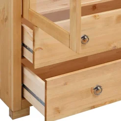 Wohnen Highboards|Vitrinen<Glastüren Highboard in Natur geölt - Vinidad