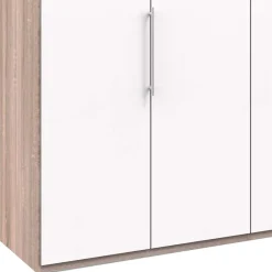 Wohnen Kleiderschränke<Gleittürenschrank in Weiß & Eiche sägerau - Vaclyn