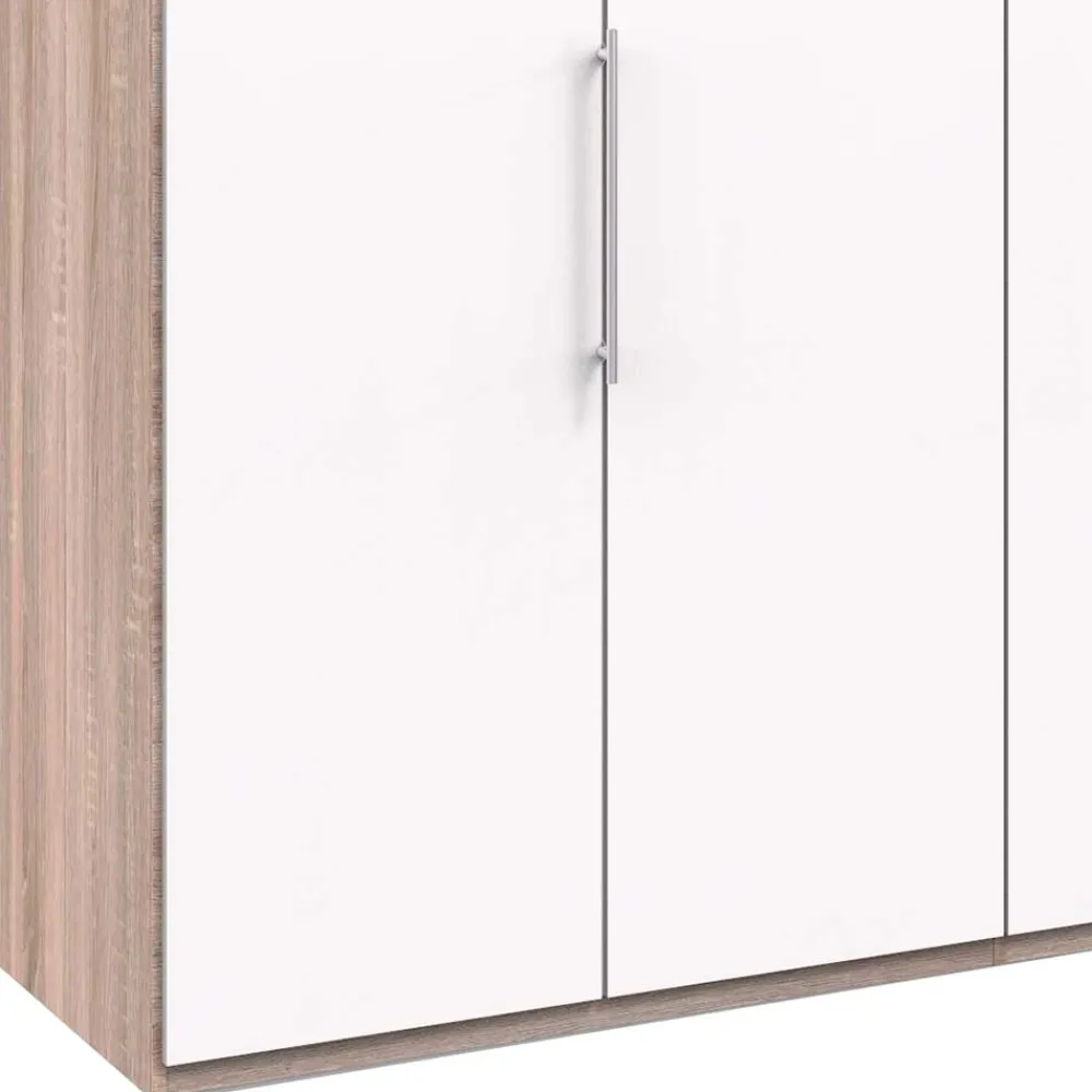 Wohnen Kleiderschränke<Gleittürenschrank in Weiß & Eiche sägerau - Vaclyn