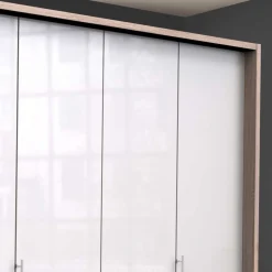 Wohnen Kleiderschränke|Schränke<Gleittüren-Schrank mit Glasfront in Weiß - Bosays