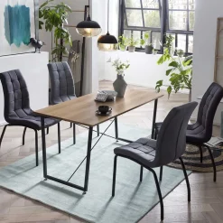 Wohnen Sitzgruppe<Günstiger Esstisch & 4 Polsterstühle - Luke (fünfteilig)