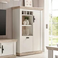 Wohnen Highboards<Günstiges Highboard im Scandi Chic Nedita in Weiß