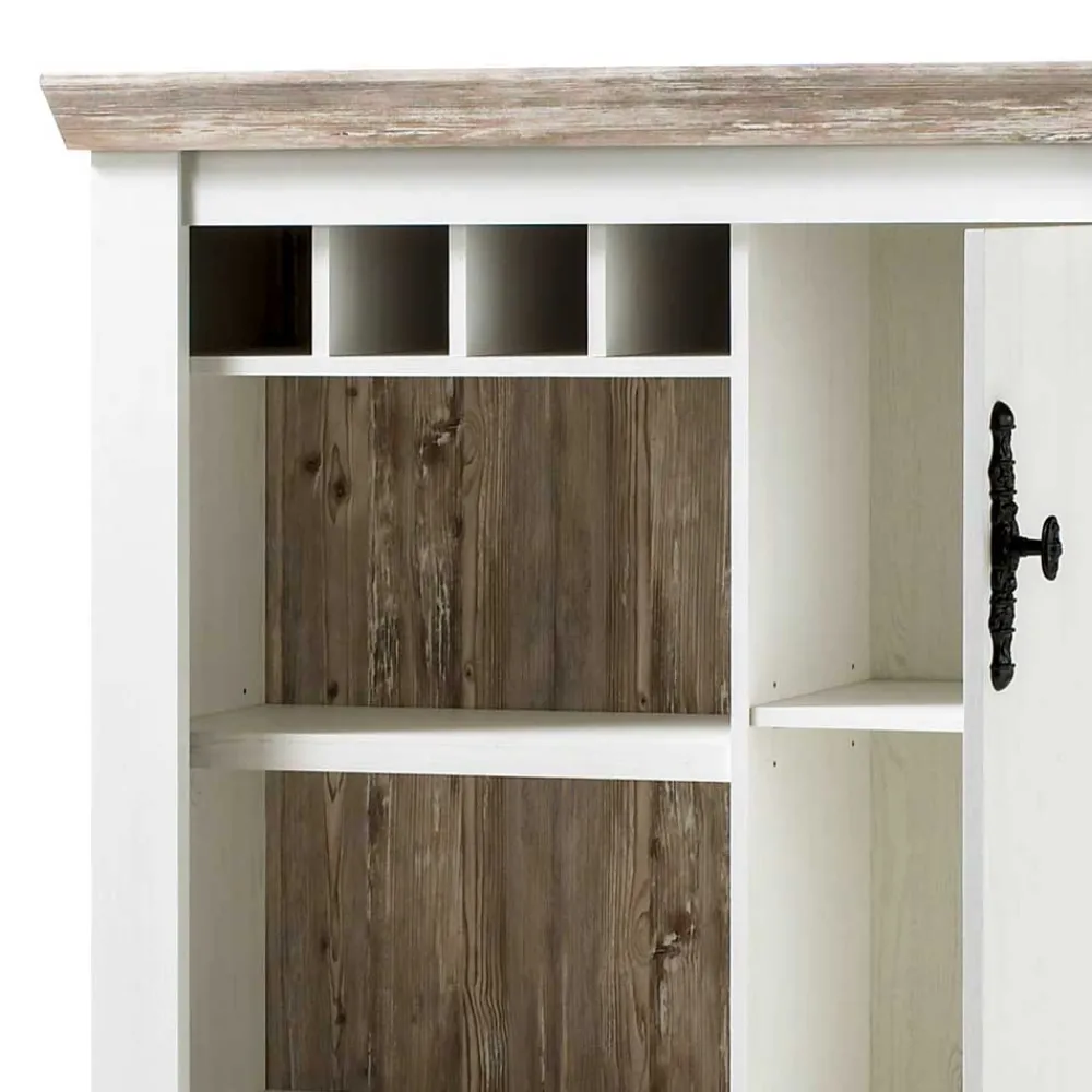 Wohnen Highboards<Günstiges Highboard im Scandi Chic Nedita in Weiß