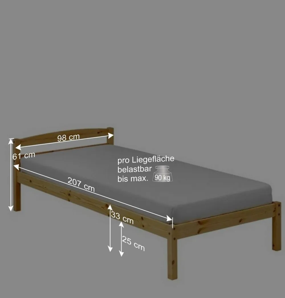 Wohnen Betten<Günstiges Holzbett aus Fichte Massivholz - Niels