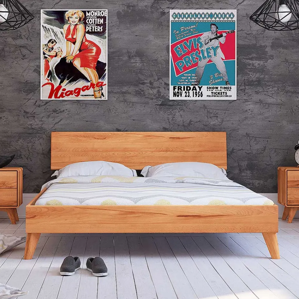 Wohnen Betten<Günstiges Kernbuche Bett aus Massivholz - Junola