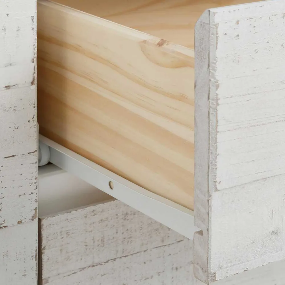 Wohnen Highboards<Günstiges Kombi Highboard in Weiß lasiert - Vagniu