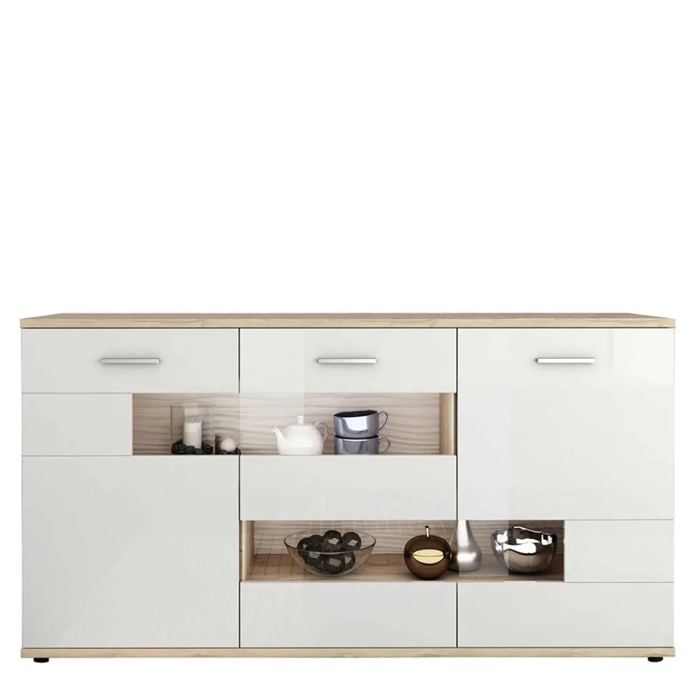 Wohnen Sideboards<Günstiges Sideboard in Weiß glänzend - Simeon