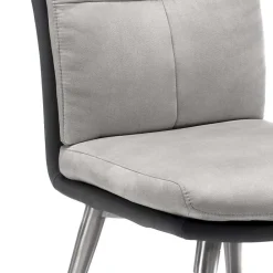Wohnen Stühle<Graue Esszimmerstühle Casalin mit Edelstahl Gestell (2er Set)