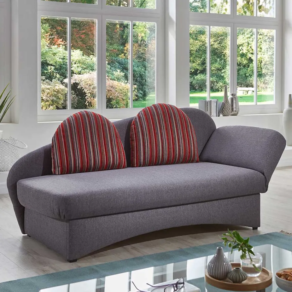 Wohnen Sofas<Graue Federkern Schlafcouch mit Bettkasten - Langos