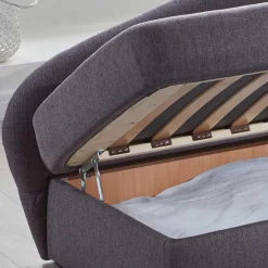 Wohnen Sofas<Graue Federkern Schlafcouch mit Bettkasten - Langos