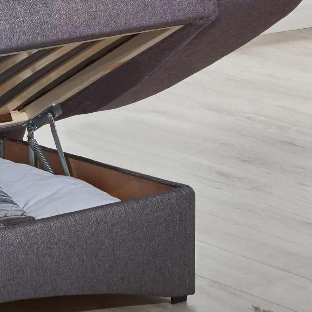 Wohnen Sofas<Graue Federkern Schlafcouch mit Bettkasten - Langos