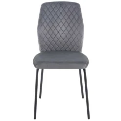Wohnen Stühle<Graue Samtstühle mit Gestell aus Metall - Sharkas (2er Set)