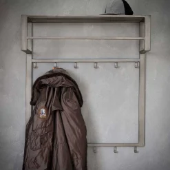 Wohnen Garderoben<Graue Stahl Wandgarderobe mit 12 Haken - King