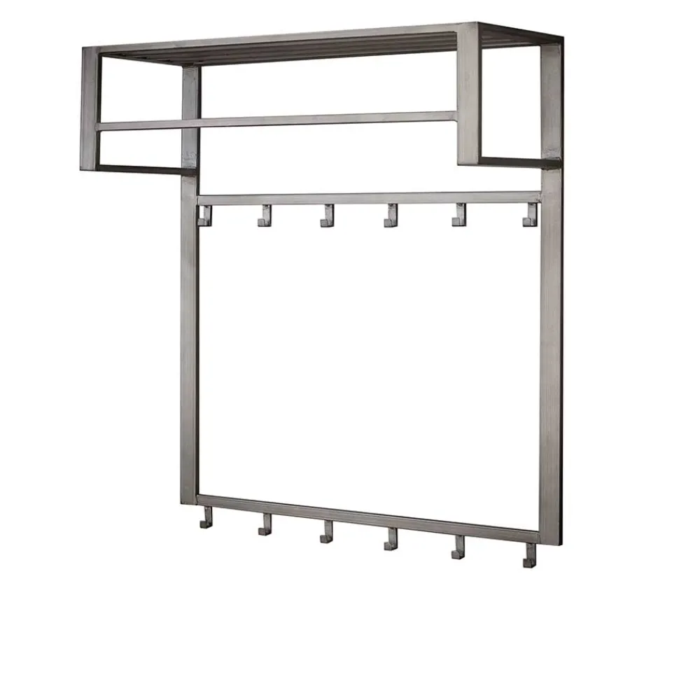 Wohnen Garderoben<Graue Stahl Wandgarderobe mit 12 Haken - King