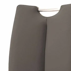 Wohnen Sessel|Stühle<Grauer Lederstuhl mit Edelstahl - Yetarra (2er Set)