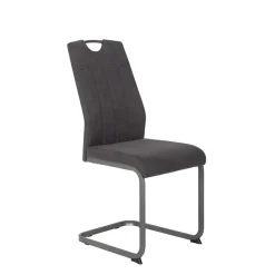 Wohnen Sessel|Stühle<Grauer Microfaser Stuhl mit Schwingfuß - Racelyn (Set)